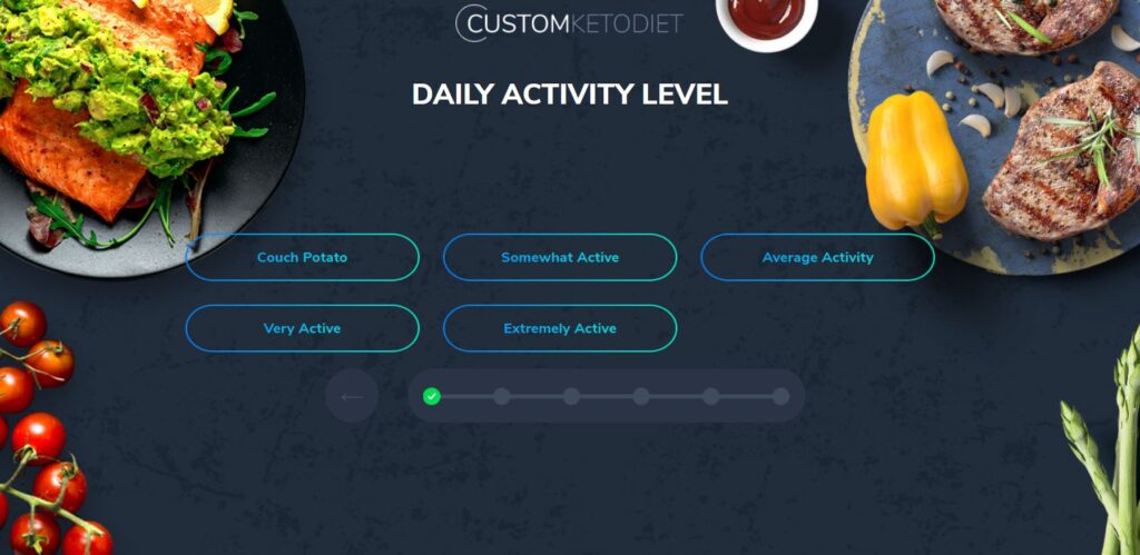 Custom Keto Diet Quiz - Daily Activity Level